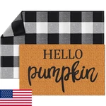Duraaamo 2-PCS Fall Welcome Doormat Imitation Coir Front Porch Entry Outdoor. Fixed Price $33.74.