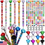 Tigeen 236 Pcs Garden Stake Diy Fairy Wand Kit 12 Colorful Crystal Rose Tops. Fixed Price $66.79.