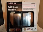 Mr. Bar-b-q Grill Stone Pizza Set 15 In X Silver/black Bonus Cutter. Fixed Price $6.99.