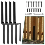 Axwhys Fence Post Repair Kit 4 Pack Double Ground Spike With Black Powder-coat. Fixed Price $88.81.