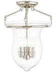 Livex Canterbury 4 Light Ceiling Mount, Nickel/hand Crafted Clear 50297-91. Fixed Price $68.00.