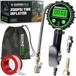 Digital Tire Pressure Gauge With Inflator 0-200 Psi Stainless Braided Hose. Fixed Price $67.76.