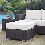 Modway Outdoor Patio Furniture Wicker Rattan Square Ottoman In Espresso White. Fixed Price $223.75.
