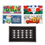 Evergreen Sassafras Doormat Insert Bundle & Tray Set Of 5, Spring Red Truck. Fixed Price $58.65.