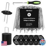 Fotmishu 250X 6" Galvanized Landscape Garden Staples Pins + Gaskets. Fixed Price $67.47.