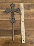 Cast Iron Victorian Style Religious Cross Garden Stake Rustic Ranch Western Old. Fixed Price $14.43.