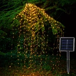 Solar Copper Led String Lights Outdoor Waterfall Fairy Icicle Lamp Garden. Fixed Price $13.85.