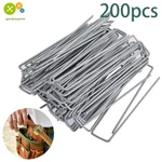 200 Pack 11 Gauge Landscape Staples Garden Stakes Galvanized Sod 6". Fixed Price $19.63.