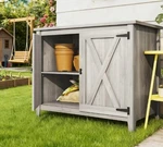 Garden Storage Shed Wooden Outdoor Cabinet Potting W/ Shelf & Doors. Fixed Price $219.99.