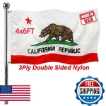 Jayus Double Sided California State Flags 4X6 Ft Outdoor - 320D Heavy Duty Ny. Fixed Price $64.63.