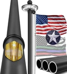 Iiope 20FT Heavy Duty Flag Pole Wind-resistant Tapered Design, 2.4" Large B.... Fixed Price $234.39.