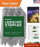 U-shaped 12-INCH Landscape Staples 50 Pack Heavy Gauge Steel Garden Pins. Fixed Price $22.99.