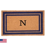 Calloway Mills 153001830N Dark Blue Border 18" X 30" Monogram Doormat (letter N). Fixed Price $48.87.