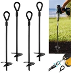 Vasgor 20 Ground Anchors (4PCS) Easy To Use With Drill, 3" Helix Black. Fixed Price $39.27.