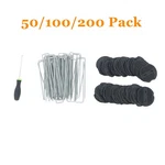 101/201/401 Pack With Mats & Hook Galvanized Garden Stakes Landscape Staples Set. Fixed Price $18.31.