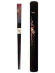 Japanbargain, Japanese Travel Chopsticks With Case, 9-INCH, Red-yuzen. Fixed Price $20.99.