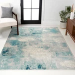 Modern Abstract Vintage Cream/blue Indoor Area Rug, 5X8, Contemporary Pop, Trans. Fixed Price $141.99.