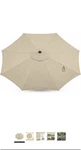 Umbrella Replacement Canopy 9FT 8 Ribs, Texture Poly Fabric W/r & Uv Protective. Fixed Price $34.99.