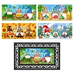 Wayyogh 4PC 22X10 Seasonal Gnome Doormat Inserts Interchangeable Entrance Mats. Fixed Price $47.11.