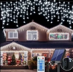76FT 600LED Solar Icicle Lights Outdoor Decorations Connectable Christmas Fairy. Fixed Price $64.99.