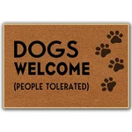 Assaoy Welcome Mat,dogs People Tolerated Funny Outd.... Fixed Price $18.32.