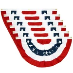 6PCS Usa Patriotic Pleated Fan Flag - 3 X1.5 Ft American Bunting Bann.... Fixed Price $36.52.