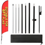 Yeload 8FT Heavy Duty Feather Pole Kit For 6FT Swooper Flags Portable. Fixed Price $48.05.