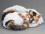 Sleeping Cat Angel Wings Calico Cremation Urn Pet Ashes Memorial Statue Keepsake. Fixed Price $143.00.