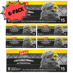 Glad Forceflex Heavy Duty Large Drawstring Trash Bags 15 Ct 30 Gal (6-PACK). Fixed Price $26.99.
