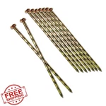 Maombo 200PC 6" Landscape Stakes, Spiral Metal Galvanized Garden Spikes. Fixed Price $73.88.
