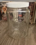 Golden Harvest Clear Square Glass Canister Storage Jar 7.25"H White Lid. Fixed Price $13.00.