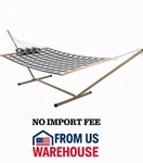 Castaway Living Quilted Hammock W/ Stand Pillow 52IN Kd Space Saving Buffalo Pla. Fixed Price $138.60.