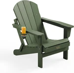 Folding Adirondack For Patio Garden, All-weather Outdoors Chairs With Cup. Fixed Price $166.99.