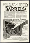 Wood Barrels 1919 Ad Clean For Food Storage Associated Cooperage Industries. Fixed Price $9.95.