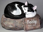 Tuxedo Cat Urn Pet Ashes Memorial Headstone Unique Grave Marker Statue Keepsake. Fixed Price $214.50.
