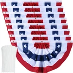 American Flag Bunting Patriotic Pleated Fan Usa With Brass Grommets. Fixed Price $55.73.