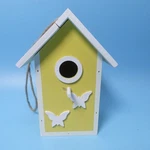 Clever Garden Wooden Hanging Birdhouse Feeder Yellow Butterfly Outdoor 6X7X4. Fixed Price $11.00.
