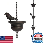 Jemeni 12FT Mobile Birds Cups Rain Chain For Gutters - Dark Bronze Steel. Fixed Price $82.34.