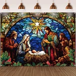 Tatuo Christmas Religious Nativity Backdrop 7X5FT Xmas Photography Background. Fixed Price $32.18.