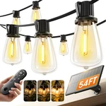 54FT Solar String Lights Outdoor Waterproof With Usb Charging & Remote, Dimmable. Fixed Price $22.93.