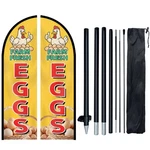 Woanixy Farm Fresh Eggs Feather Flag With Pole Kit, Double Sided 8FT Durable. Fixed Price $53.99.