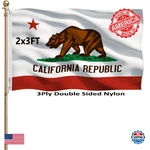 Keyca California Republic State Flags 2X3 Outdoor Heavy Duty Double Sided. Fixed Price $49.18.