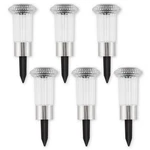 Mainstays Diamond Stainless Steel Solar Powered Mini Bollard Path Light, 6 Pack. Fixed Price $23.99.