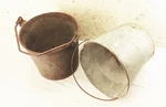 Vtg Antique Old Galvanized Metal Water Coal Ash Sap Bucket Flower Pot Planter. Fixed Price $51.99.
