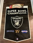 Las Vegas Raiders Nfl 24"X38" Embroidered Wool Super Bowl Banner Winning Streak. Fixed Price $40.00.