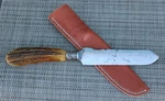 Joseph Wostenholm & Sons Vintage Knife Stag Handle 6" Shear Steel Blade 12" Oal. Fixed Price $84.99.