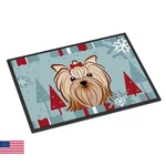 Caroline's Treasures BB1700MAT Winter Holiday Yorkie Yorkishire Terrier Doormat. Fixed Price $40.98.