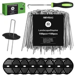 Fotmishu Landscape Staples 6 Inch Garden Stakes +100PCS Gasket, Galvan.... Fixed Price $39.24.