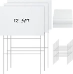 Jetec 24 Pcs Blank Yard Signs With Stakes 12 X 8 Inches Corrugated White. Fixed Price $42.66.
