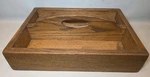 Antique Oak Wood Tote Caddy Carrier Farmhouse Garden Decor Tray Tool Box (b). Fixed Price $39.98.
